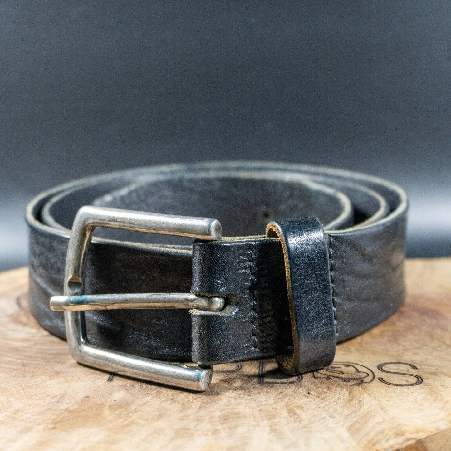 Legend Vintage Mens Belt Leather Jeans Belt Black Size 36