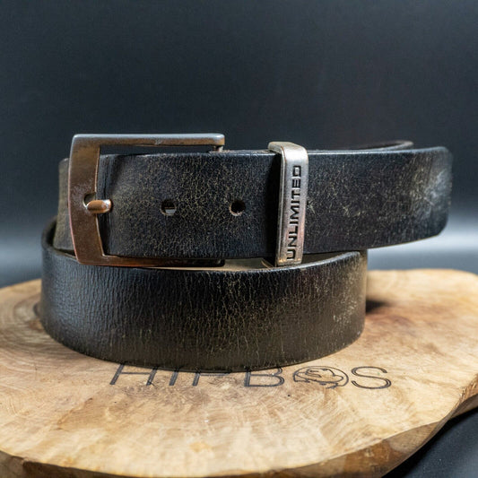Vintage Mens Belt Handmade Vintage Leather Jeans Belt Black Size 34