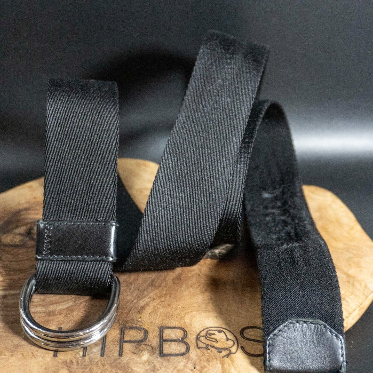 Prada Mens Womens Belt Nylon D Ring Belt Authentic Black Size 36