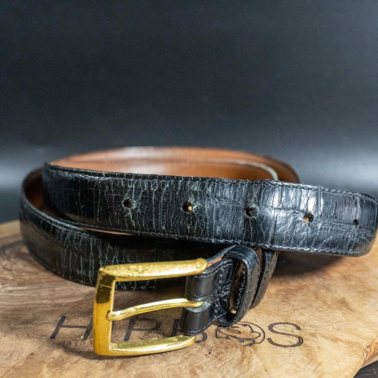 Brighton Mens Belt Vintage Belt Leather Jeans Belt Black Size 38