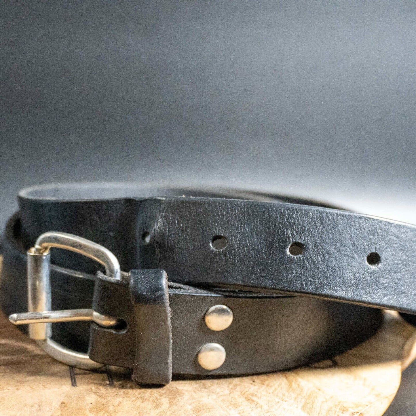 Vintage Mens Belt Handmade Vintage Leather Jeans Belt Black Size 38