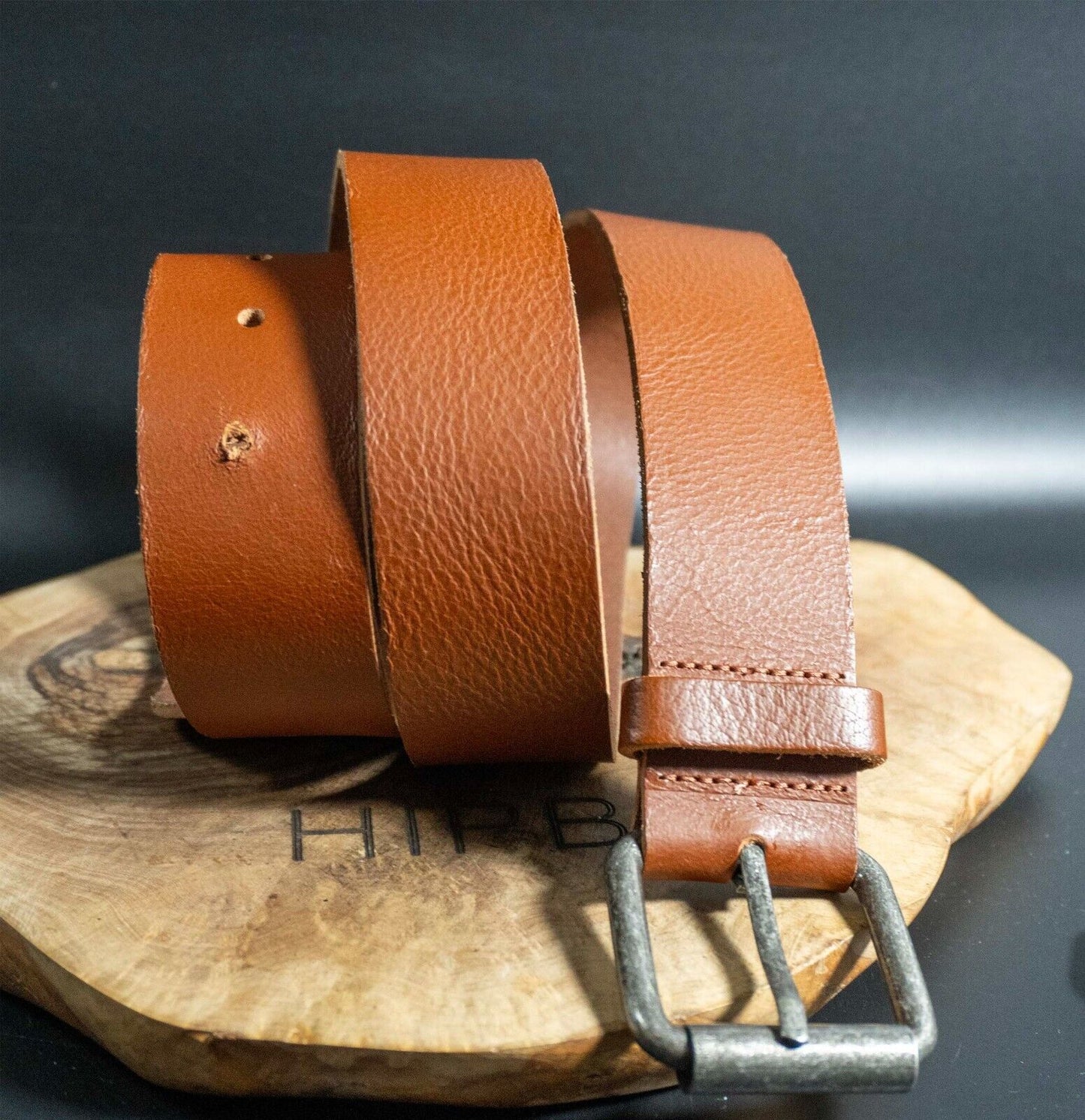 Vintage Mens Belt Handmade Vintage Leather Jeans Belt Brown Size 34