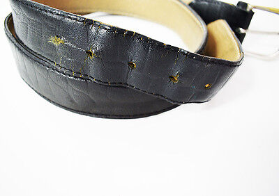 Olly and Co Formals Vintage Mens Belt Classic Leather Jeans Belt Black Size S/M