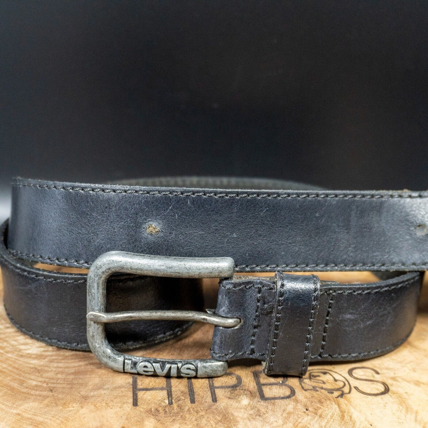 Levis Mens Belt Vintage Leather Belt Jeans Leather Belt Black Size 36