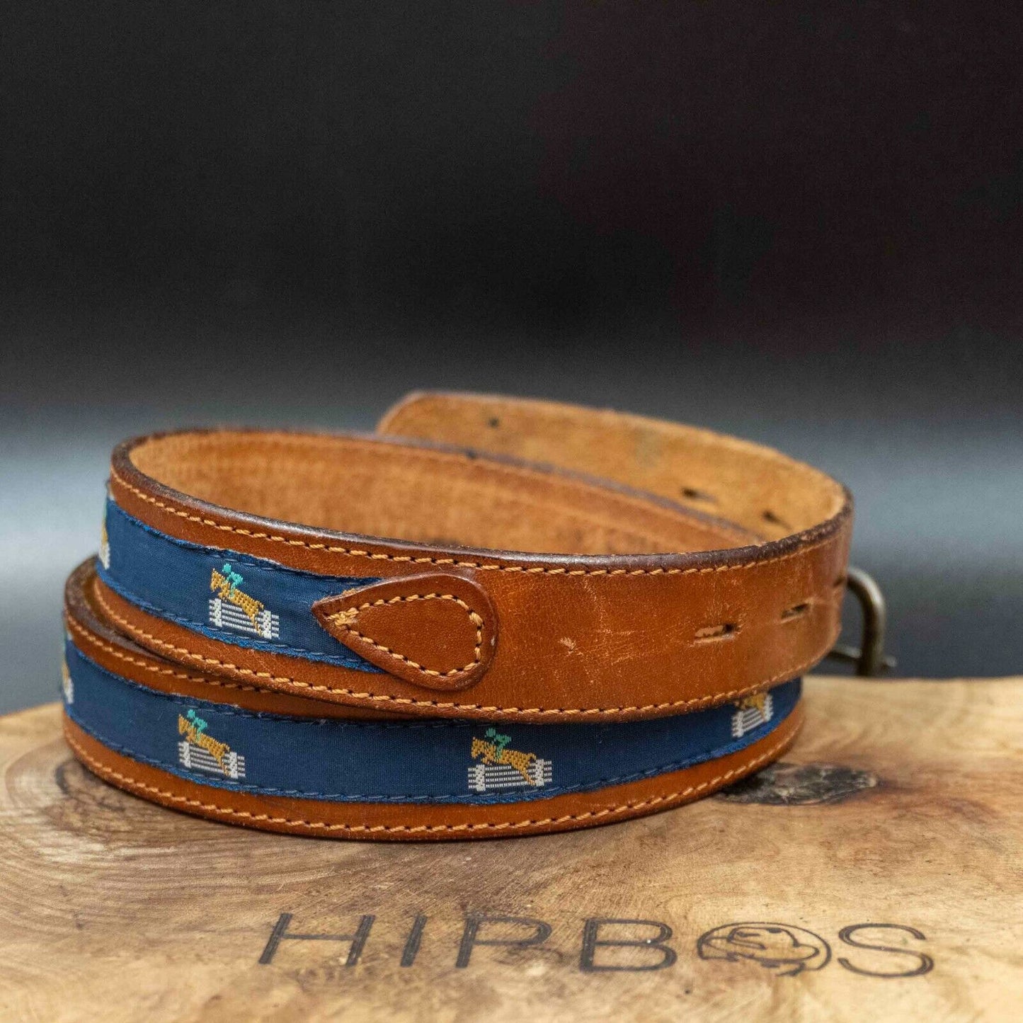 Cintura Moda Vintage Belt Fabric and Leather Webbed Belt Size 30