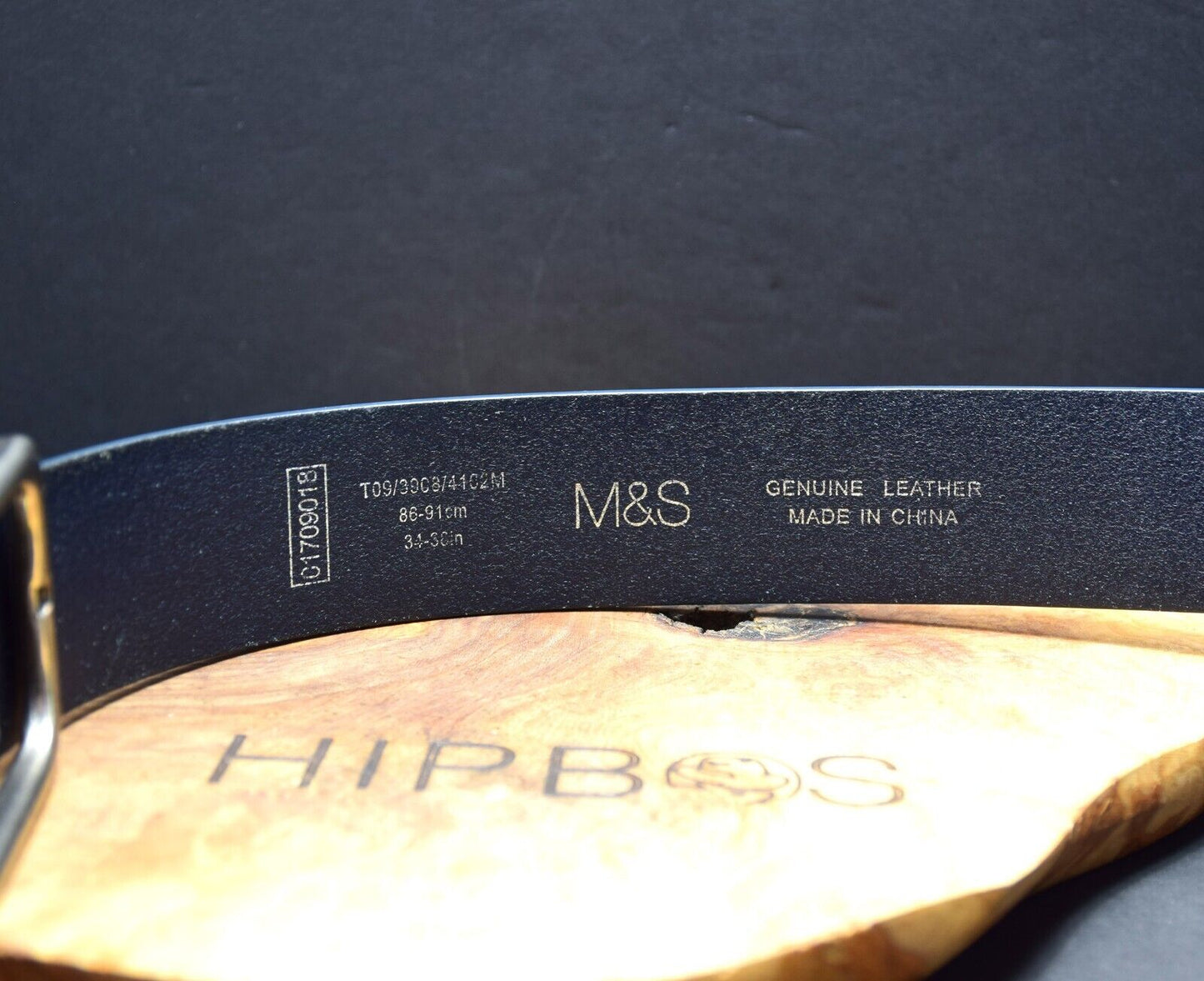 Marks and Spencer Mens Leather Belt M&S Vintage Leather Jeans Belt Blue Size 34