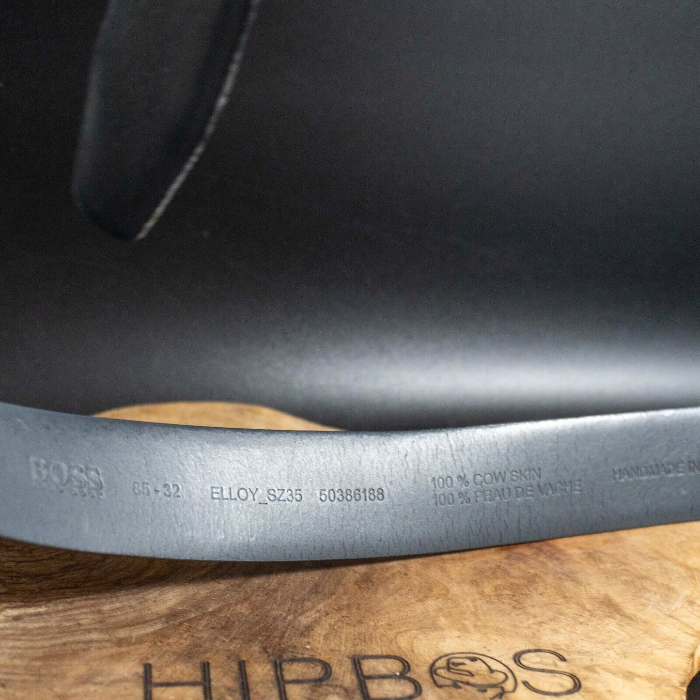 Hugo Boss Mens Belt Elloy Leather Jeans Belt Black Size 32