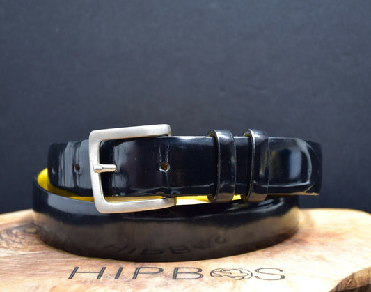 Richard James Savile Row Mens Classic Leather Belt Black Size 32