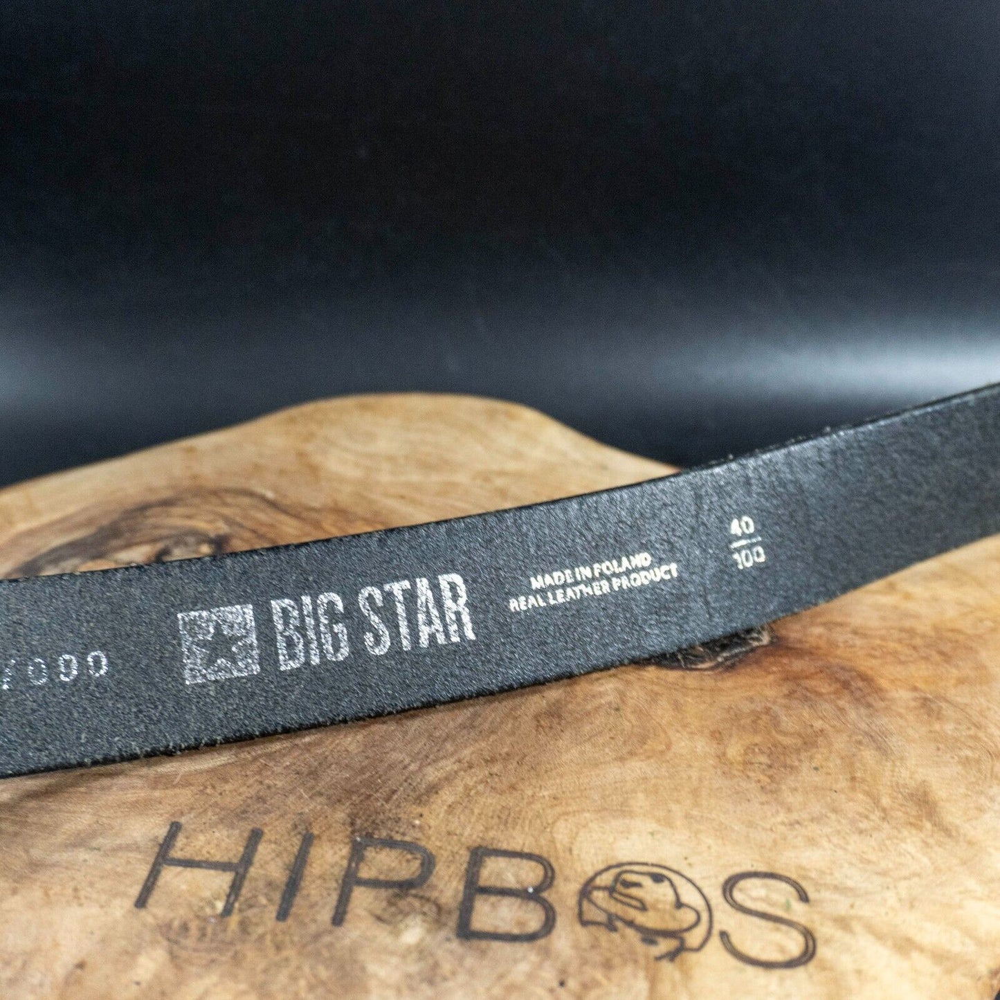 Big Star Mens Belt Vintage Leather Jeans Belt Black Size 40