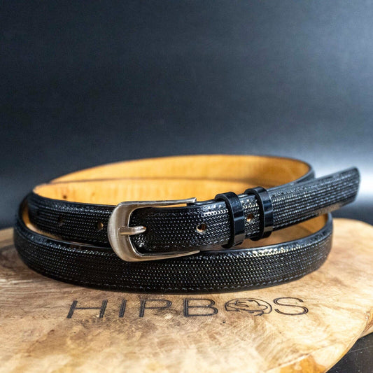 IL PASSO Womens Belt Leather Belt Jeans Belt Black Size S