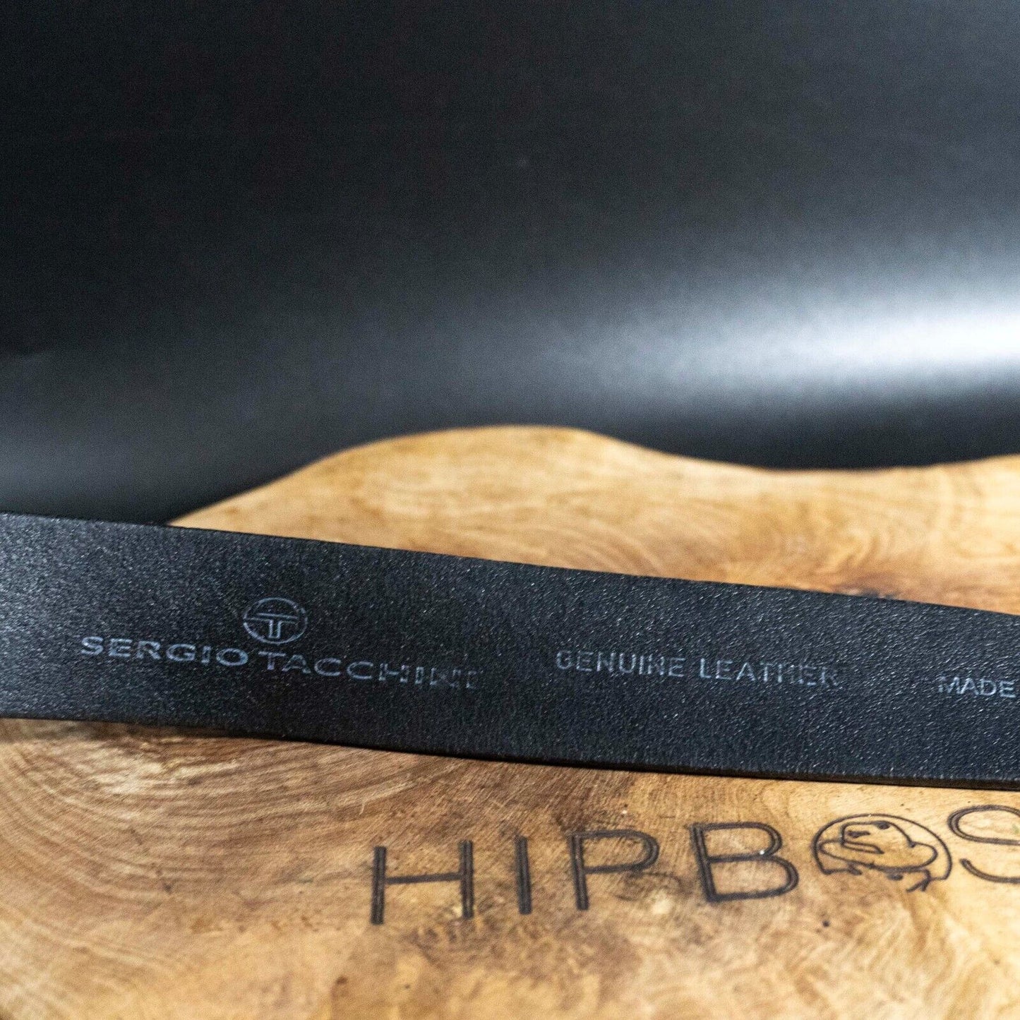 Sergio Tacchini Mens Belt Vintage Leather Jeans Belt Black Double Pin Size 34