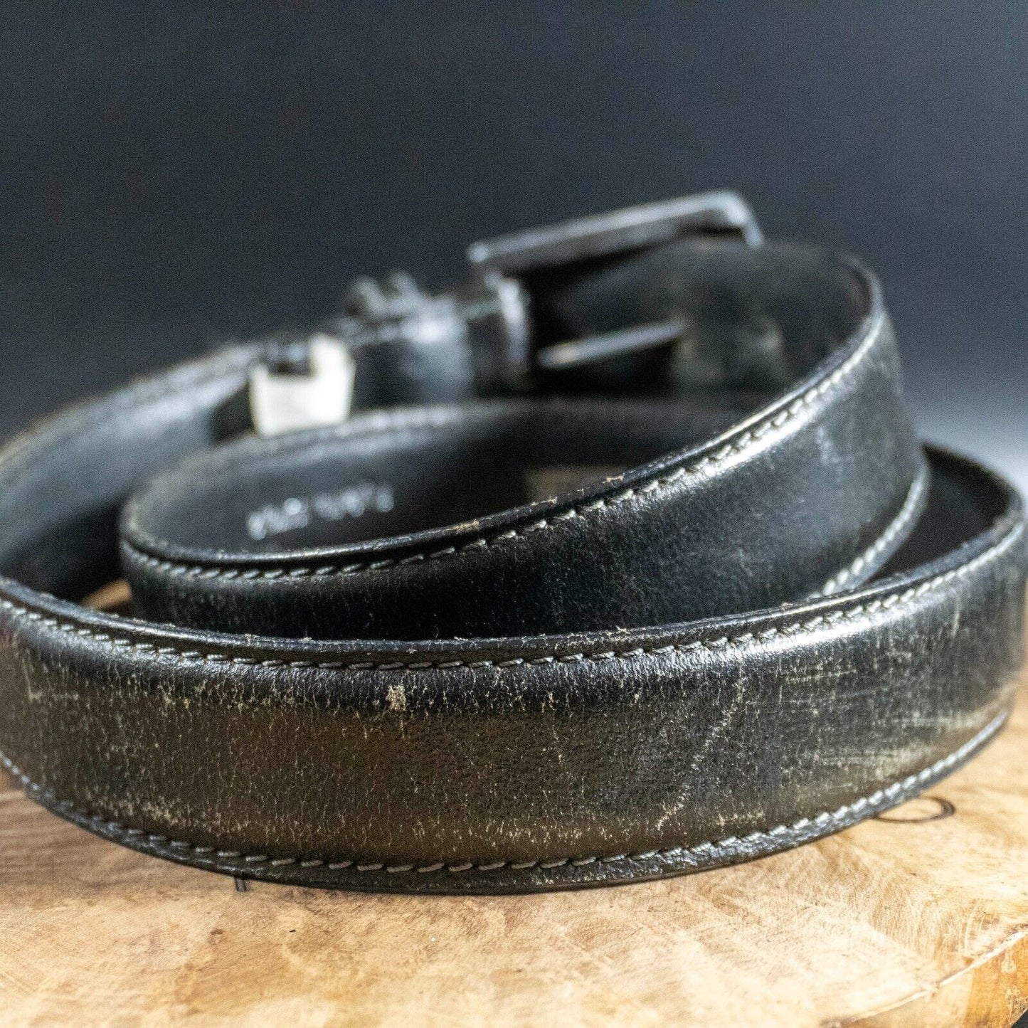 Ashford Ridge Mens Belt Vintage Leather Jeans Belt Black Size 32