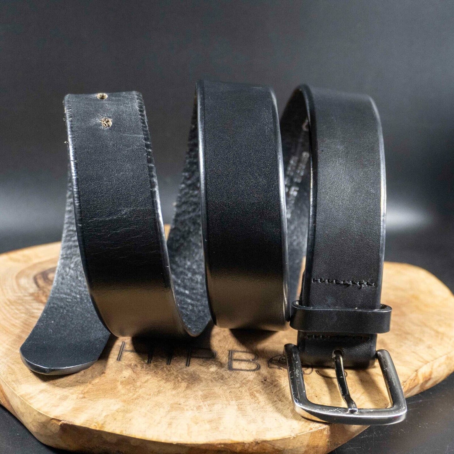 Marks and Spencer Mens Belt Vintage M&S Leather Jeans Belt Black Size 34