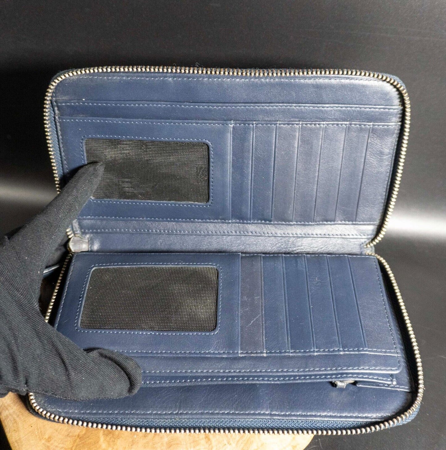 Picard World Traveller Travel Wallet Large Leather Clutch Travel Wallet Blue