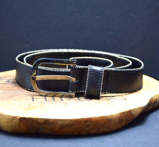 Joseph Womens Belt Authentic Leather Jeans Belt Black Size 36