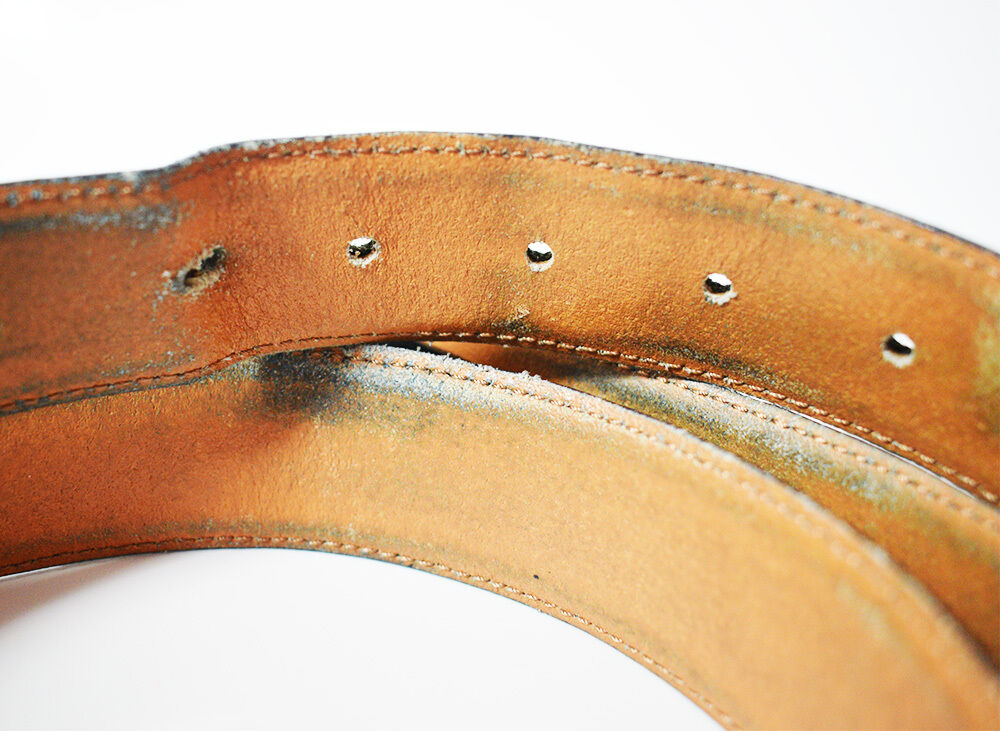 Profuomo Mens Belt Vintage Leather Jeans Belt Black Size 40