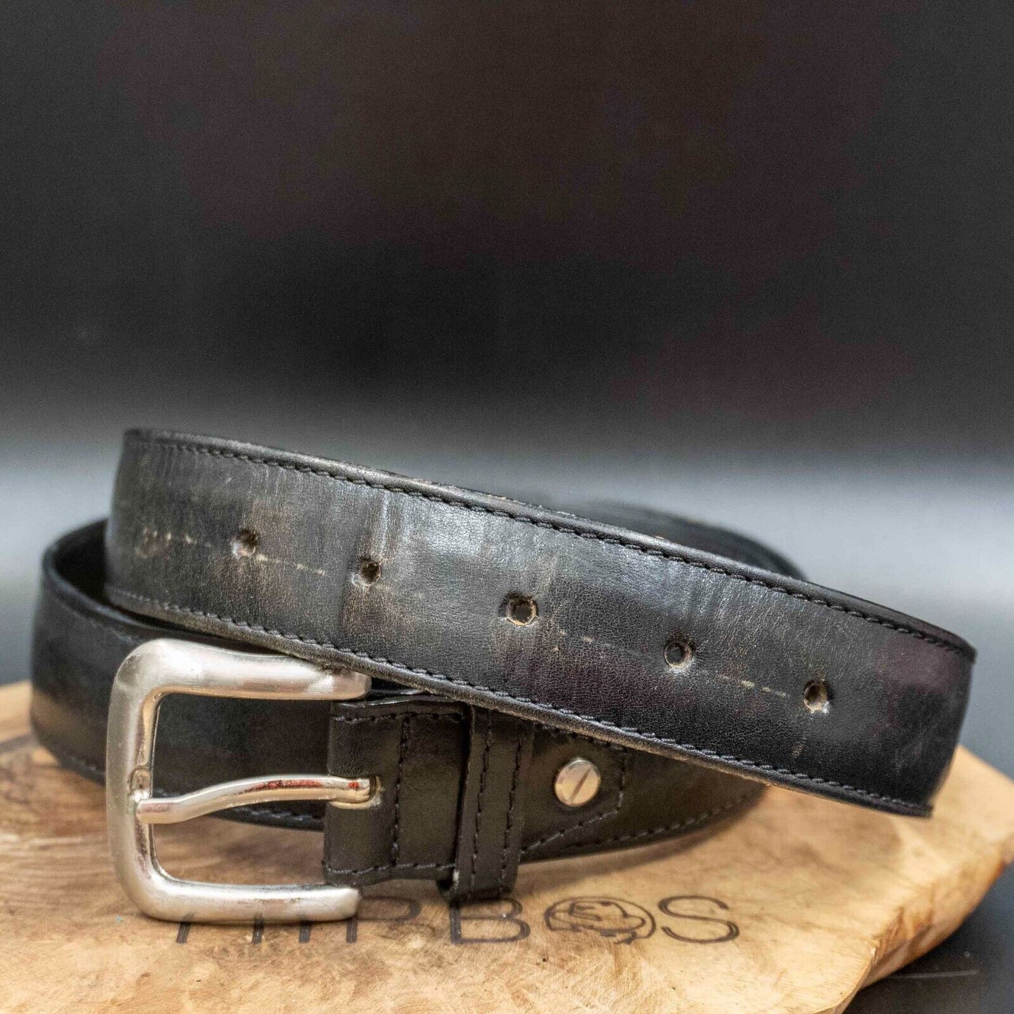 Gianni Conti Mens Belt Vintage Leather Belt Jeans Leather Belt Black Size 40