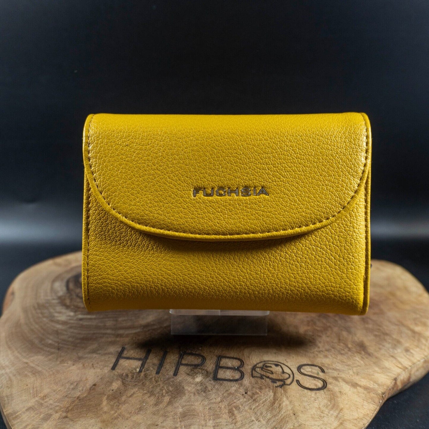 Fuchsia Womens Faux Leather Wallet Purse Medium Yellow
