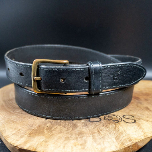 Saddler Mens Belt Vintage Mens Leather Jeans Belt Black Size 38