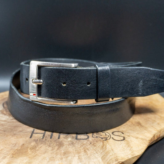 Tommy Hilfiger Mens Belt Vintage Mens Leather Jeans Belt Black Size 38