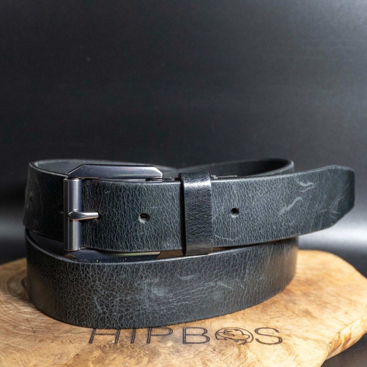 James Campbell Mens Belt Classic Leather Jeans Belt Black Size 40