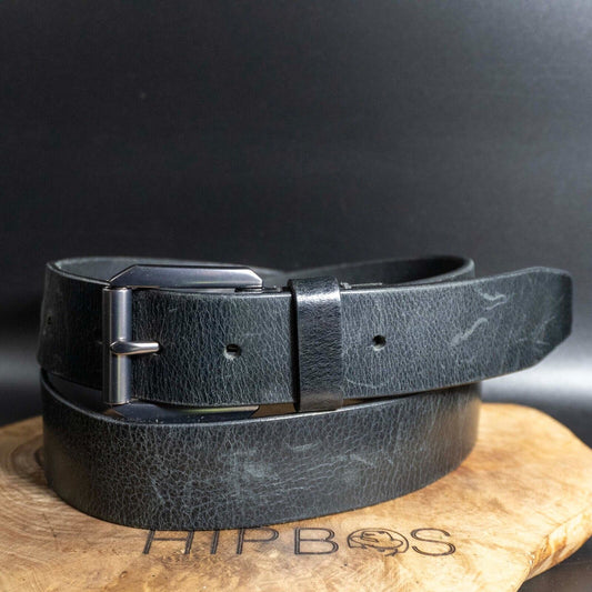 James Campbell Mens Belt Classic Leather Jeans Belt Black Size 40