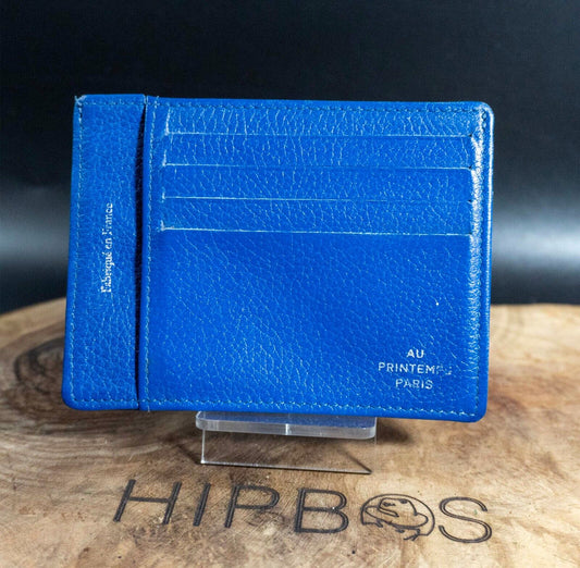 Au Printemps Paris Mens Womens Card Holder Wallet Blue