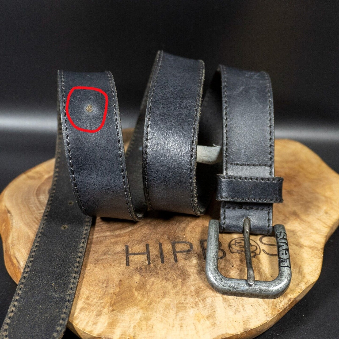 Levis Mens Belt Vintage Leather Belt Jeans Leather Belt Black Size 36