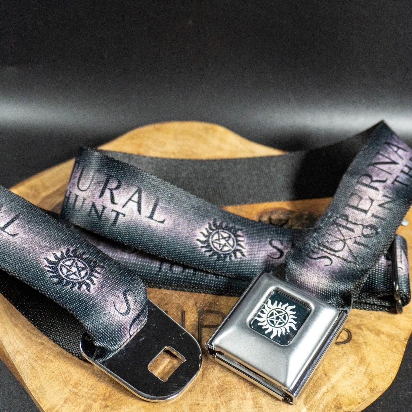 Buckle Down Fabric Webbing Belt Supernatural Logo Seatbelt Belt Regular 24"-38"
