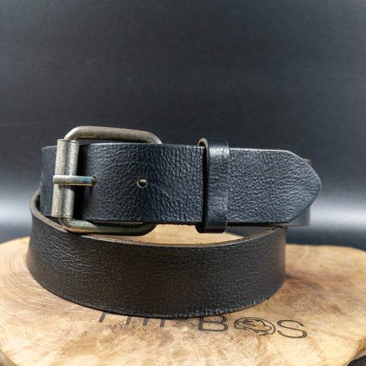 Vintage Mens Belt Handmade Vintage Leather Jeans Belt Black Size 36