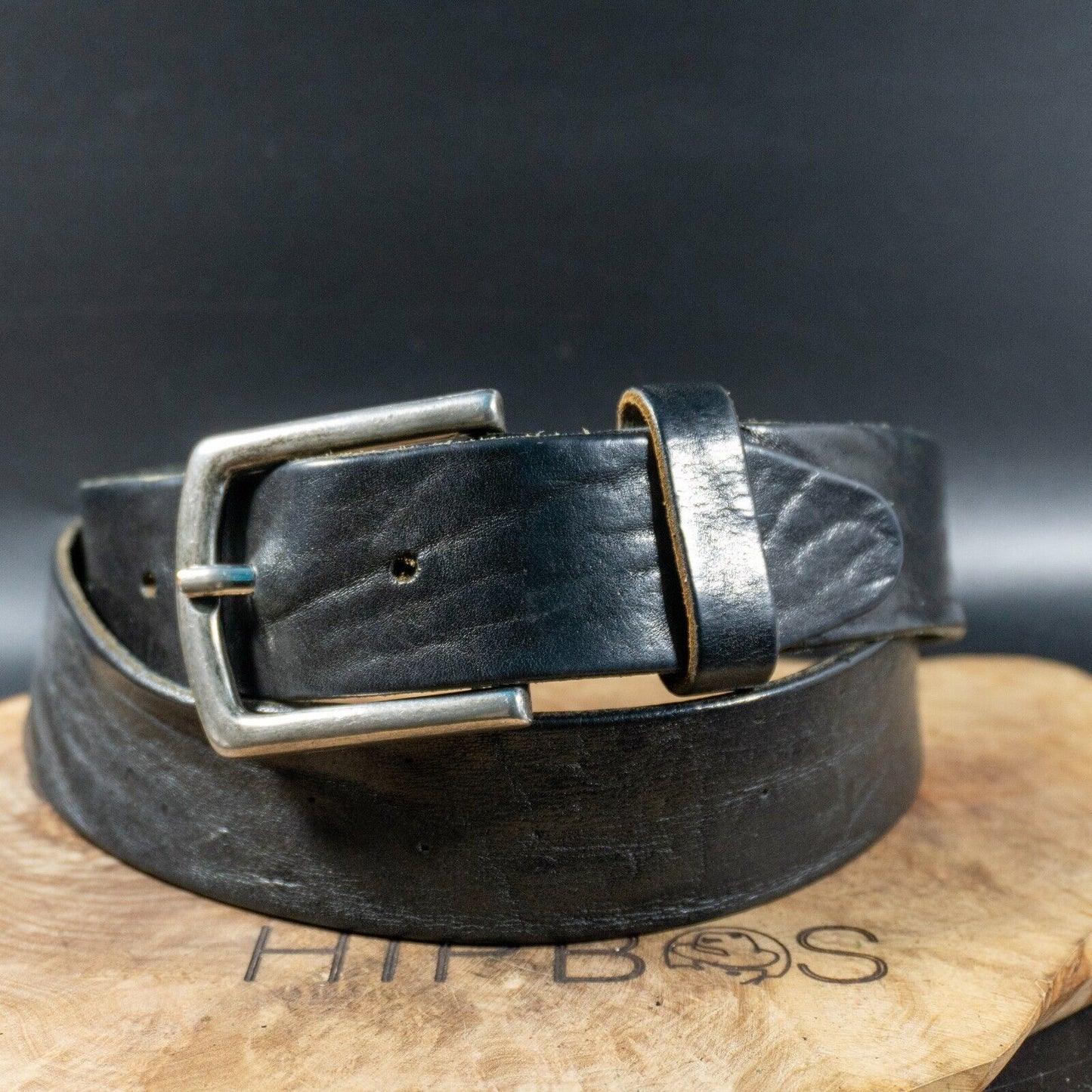 Legend Vintage Mens Belt Leather Jeans Belt Black Size 36