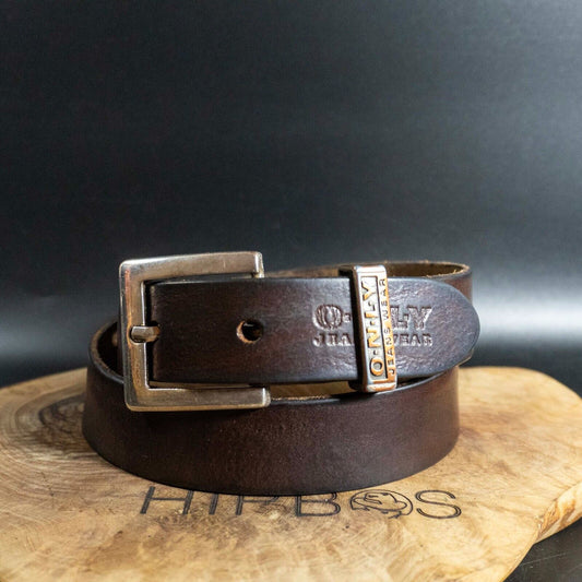 Mens Womens Belt Vintage Leather Jeans Belt by O N L Y Jeans Wear Brown Size 30