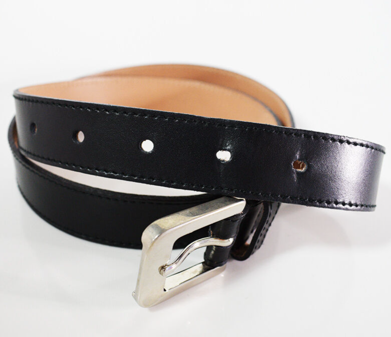 AW Accessories Womens Belt Leather Italian Belt Black Size 32