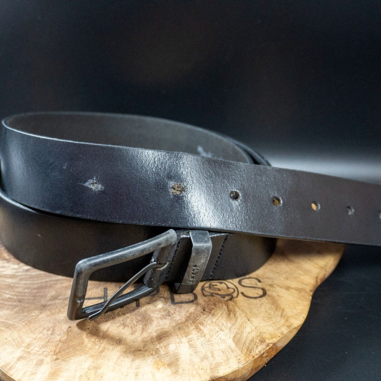 Levis Mens Belt Vintage Leather Belt Jeans Leather Belt Black Size 42