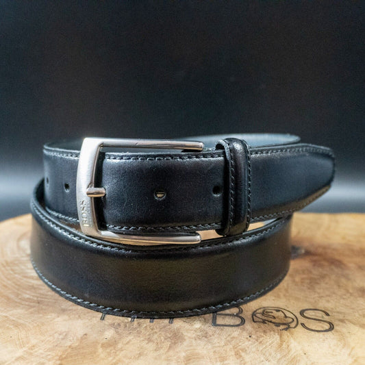 Hugo Boss Mens Belt Esily Leather Jeans Belt Black Size 32
