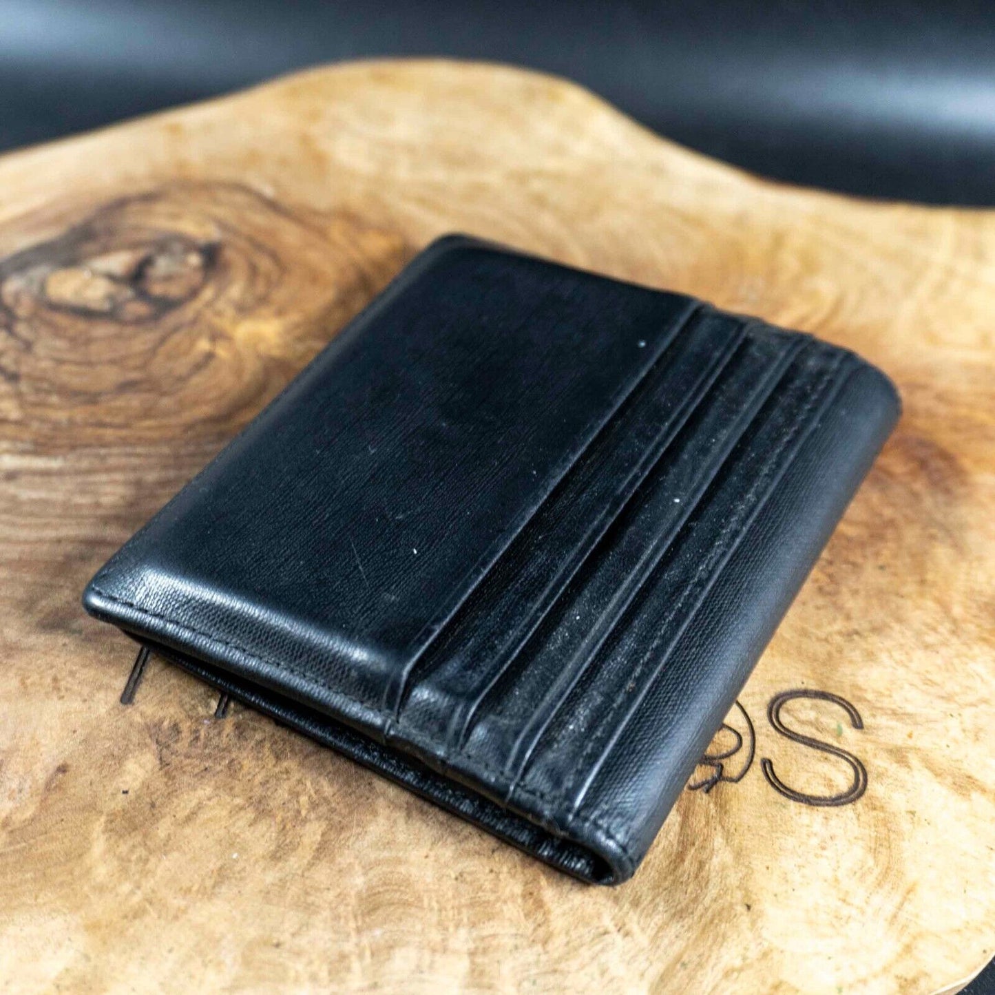 Braun Buffel Mens Bifold Leather Wallet Card Wallet Black