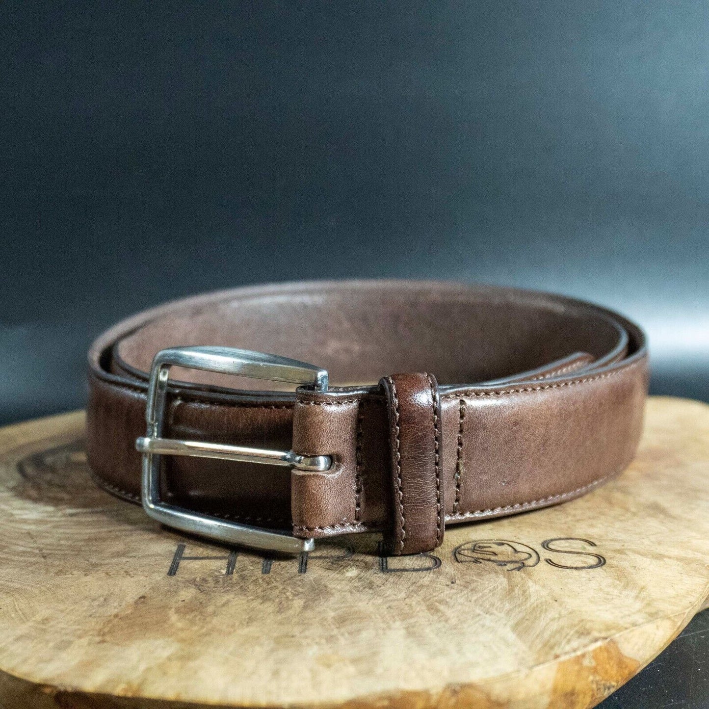 John Lewis Mens Belt Vintage Classic Leather Jeans Belt Brown Size Medium