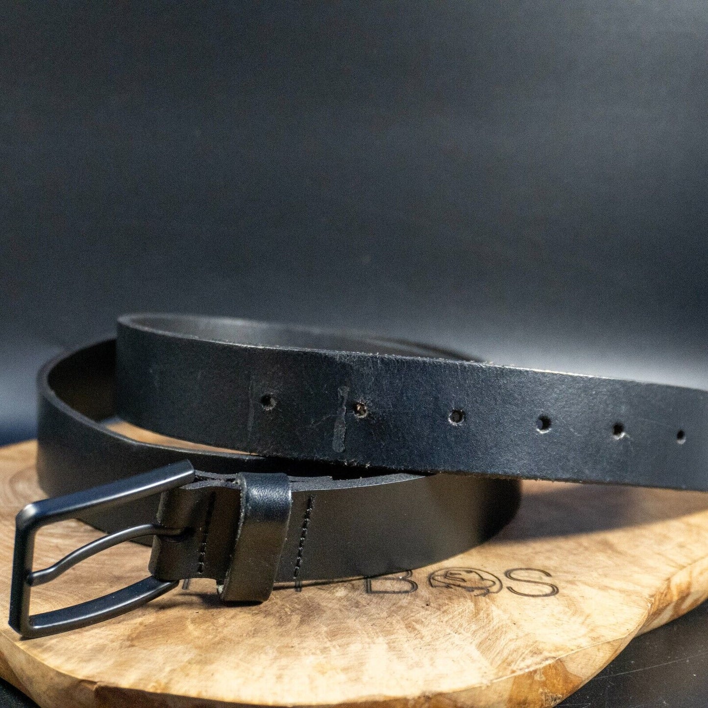Vintage Mens Belt Leather Jeans Belt Black Size 38