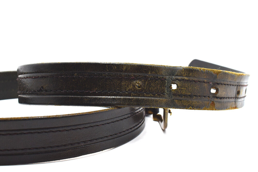 El Campero Mens Belt Vintage Leather Jeans Belt Black Brown Size 38