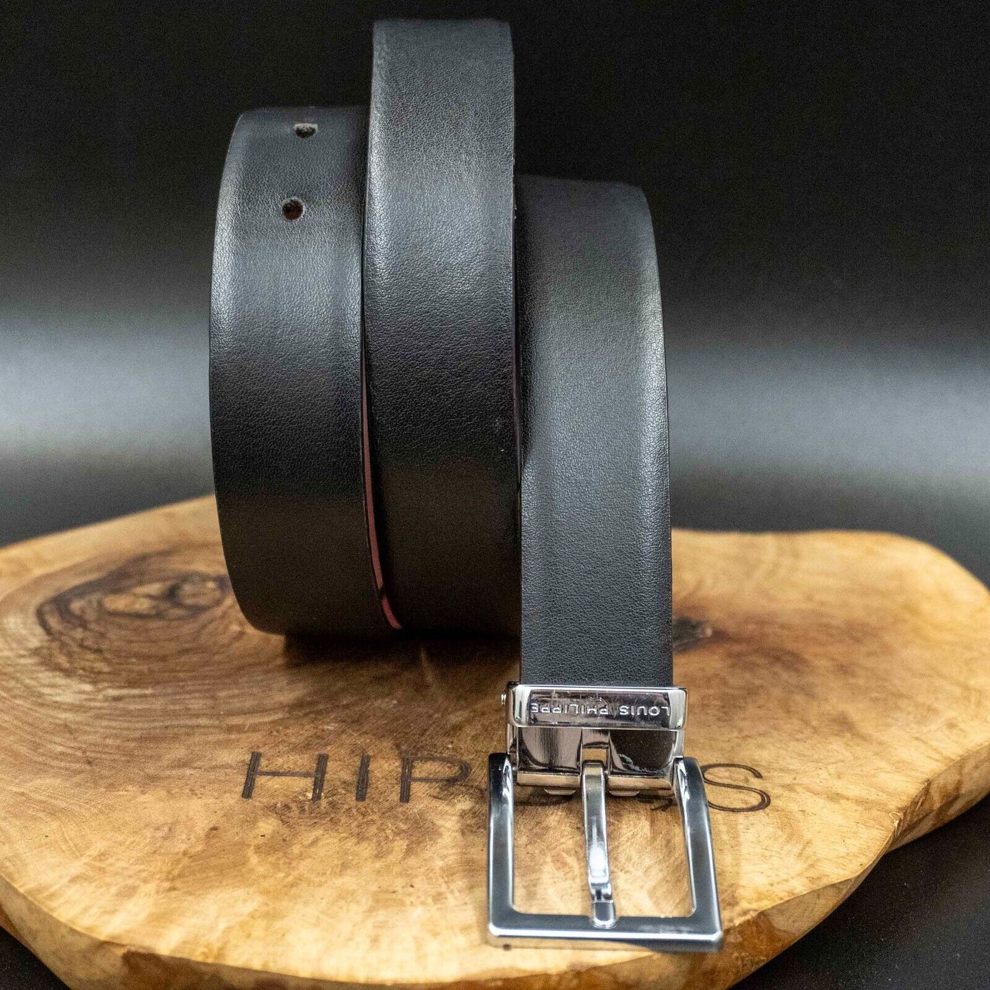 Louis Philippe Mens Belt Leather Classic Jeans Belt Black Size 34