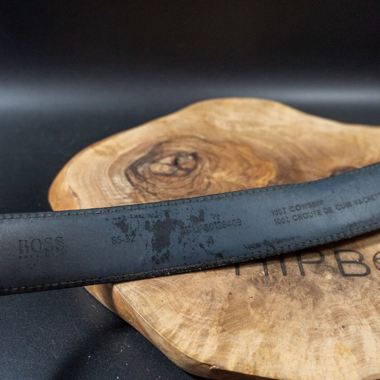 Hugo Boss Mens Belt Esily Leather Jeans Belt Black Size 32