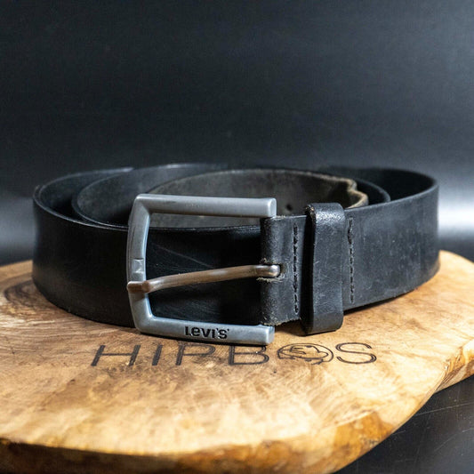 Levis Mens Belt Vintage Leather Belt Jeans Leather Belt Black Size 44