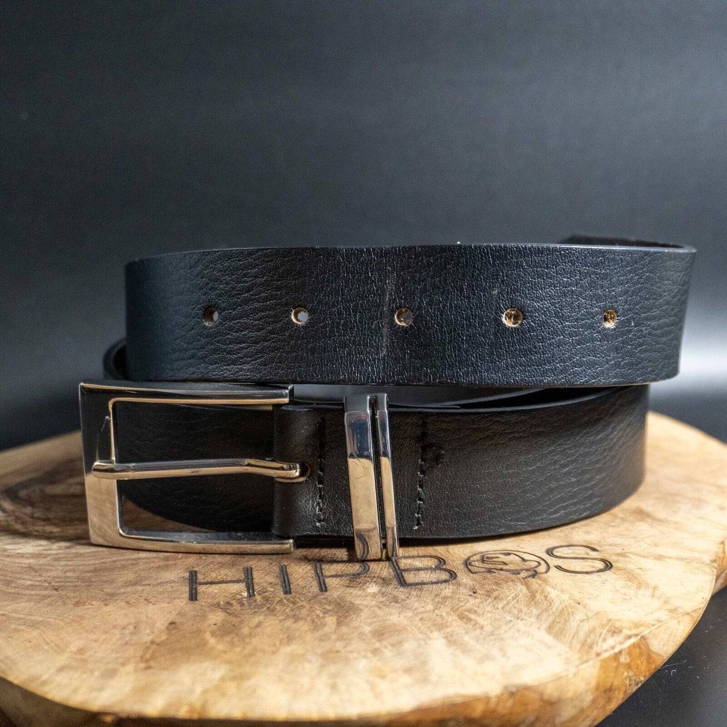 Vintage Mens Belt Leather Jeans Belt Black Size 36