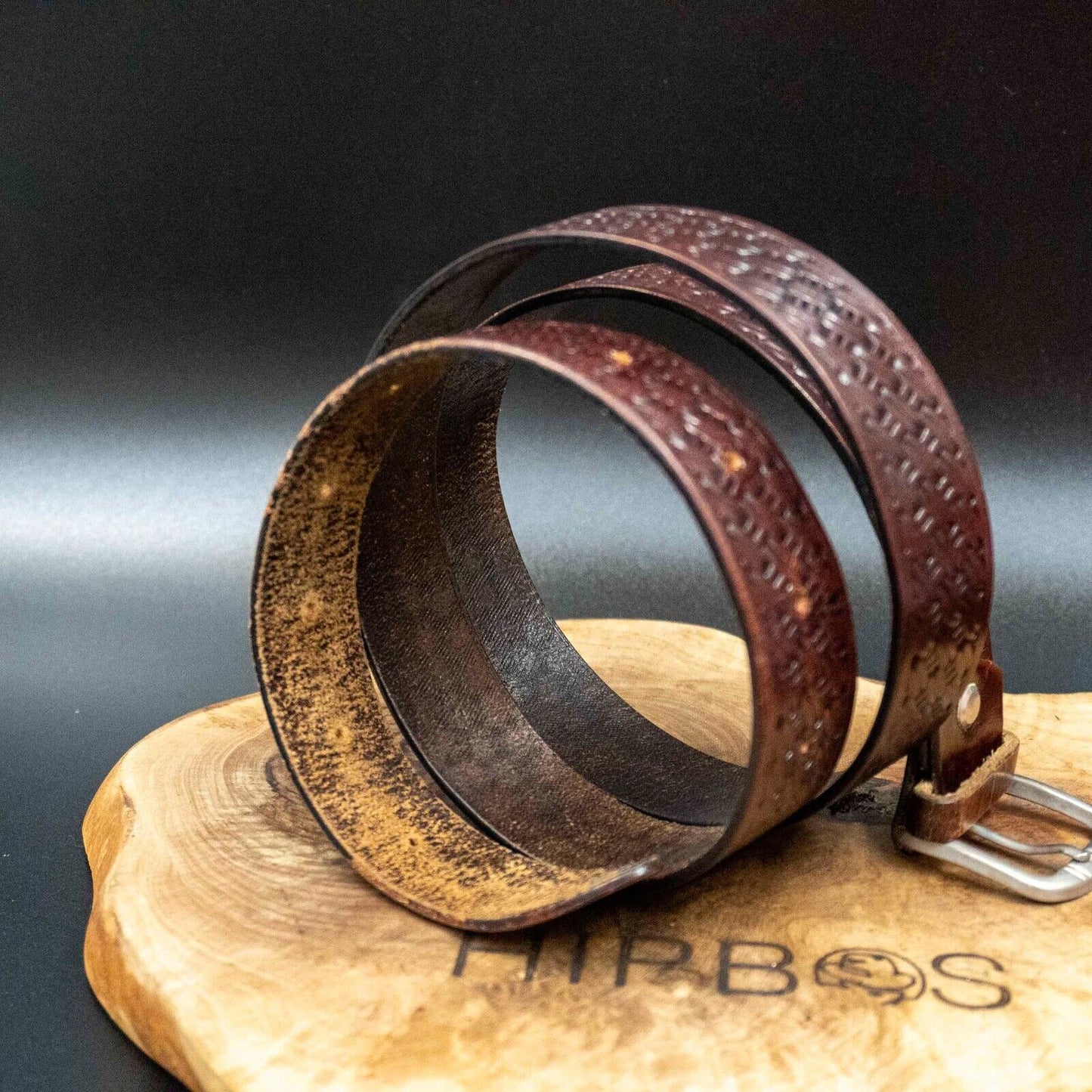 Vintage Mens Belt Handmade Leather Jeans Belt Brown Size 34