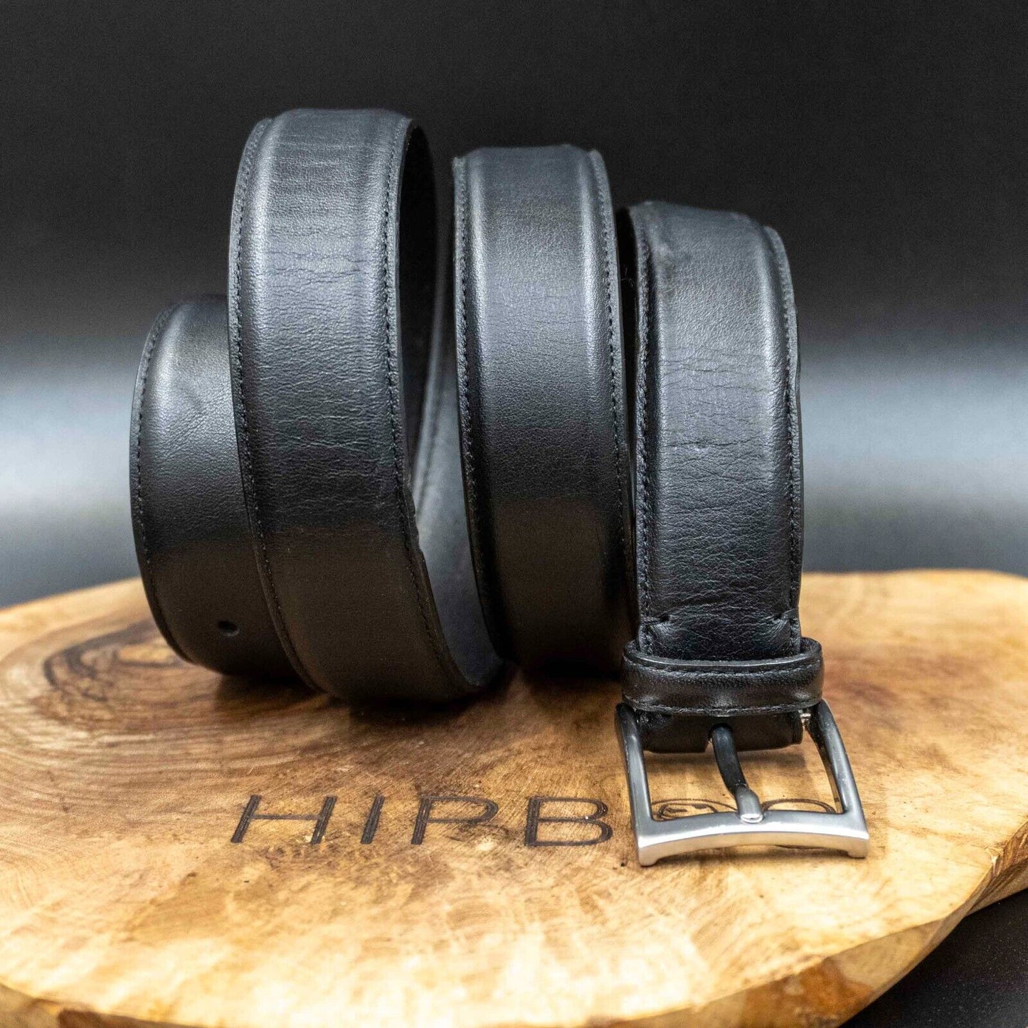 Vintage Mens Belt Leather Jeans Belt Black Size 34