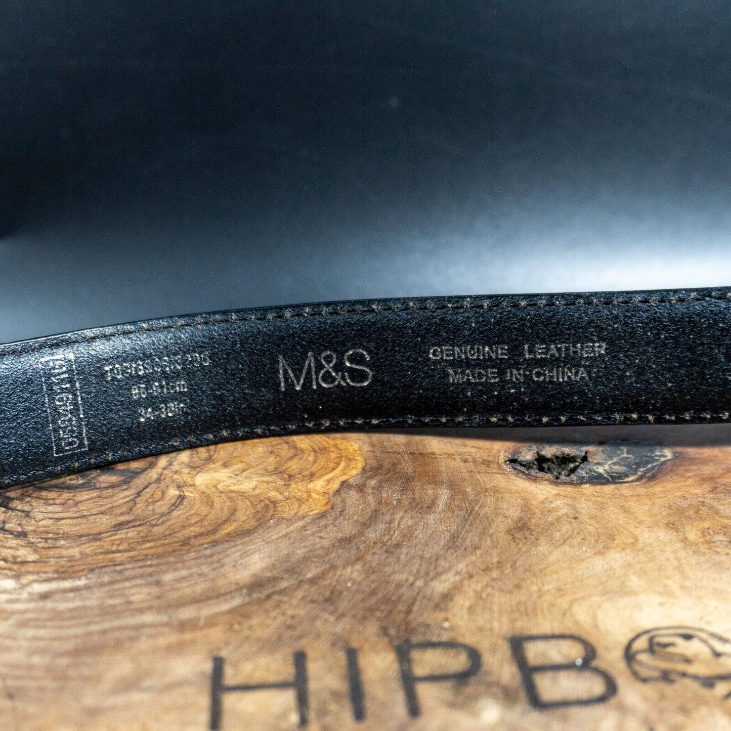 Marks and Spencer Mens Belt M&S Leather Jeans Belt Black Size 34-36 - VintageThing