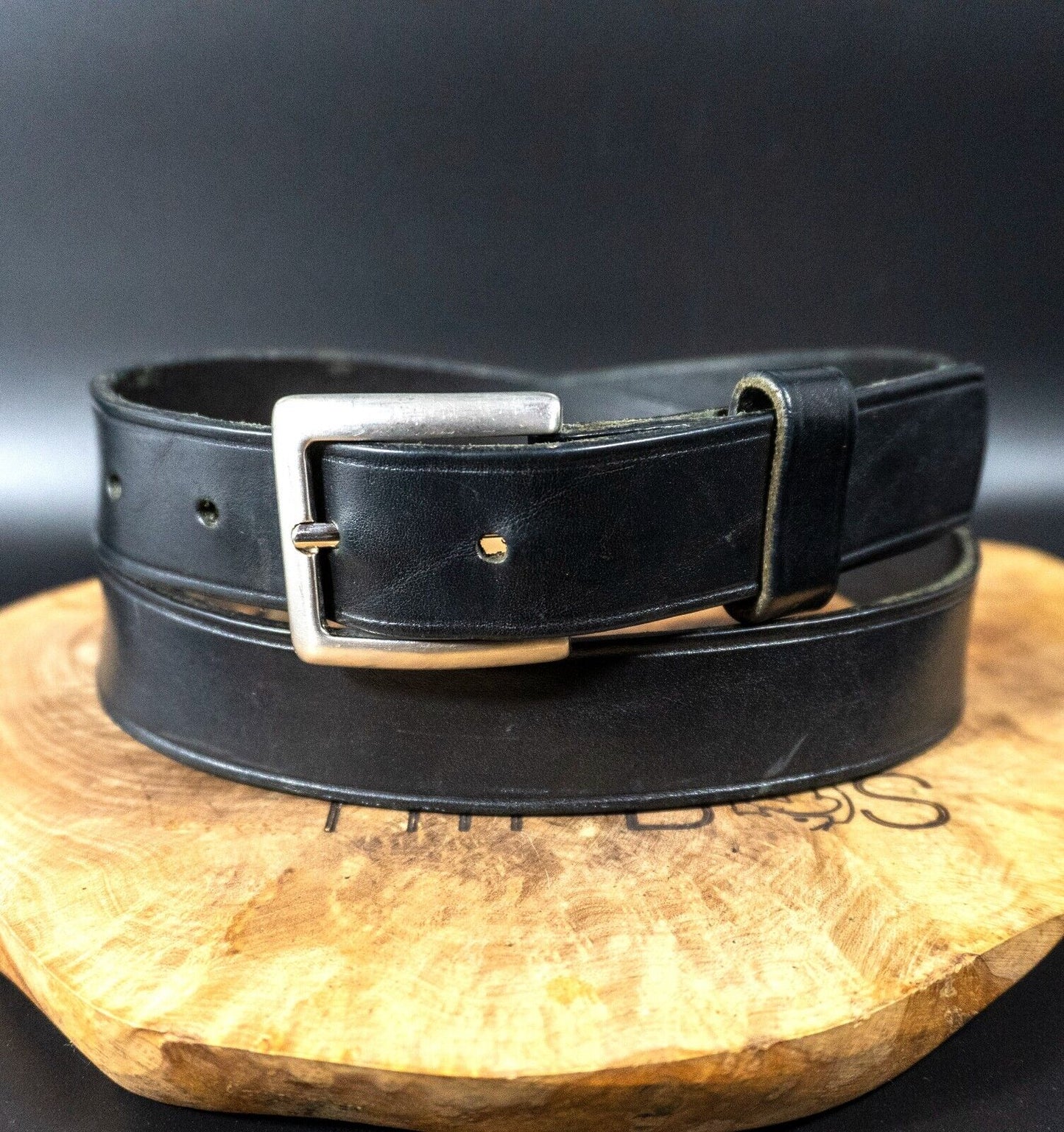 Vintage Mens Belt Handmade Vintage Leather Jeans Belt Black Size 36