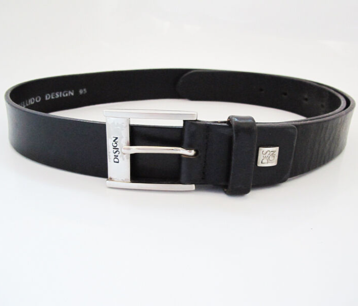 Bellido Design Mens Belt Vintage Leather Jeans Belt Black Size 36