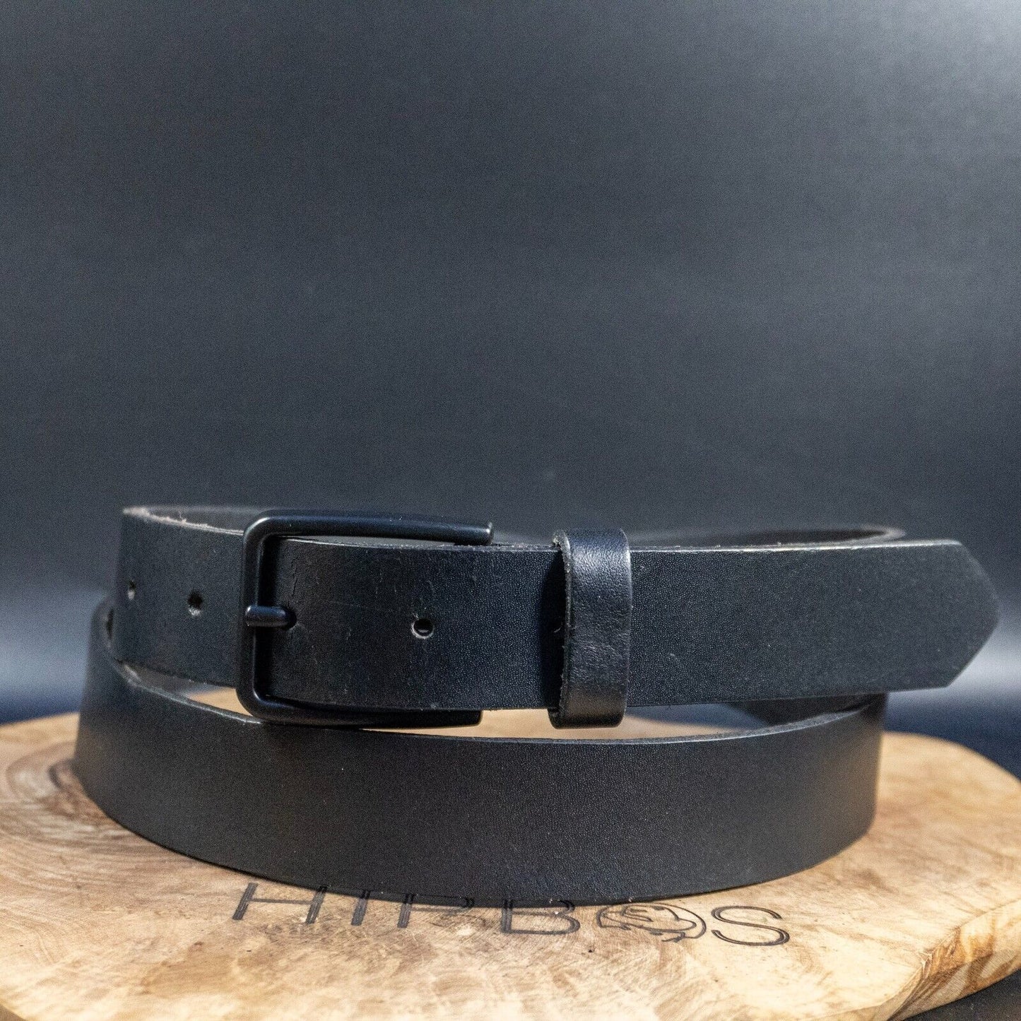 Vintage Mens Belt Leather Jeans Belt Black Size 38