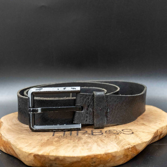 Mil-Idee Mens Belt Vintage Leather Jeans Belt Black Size 34